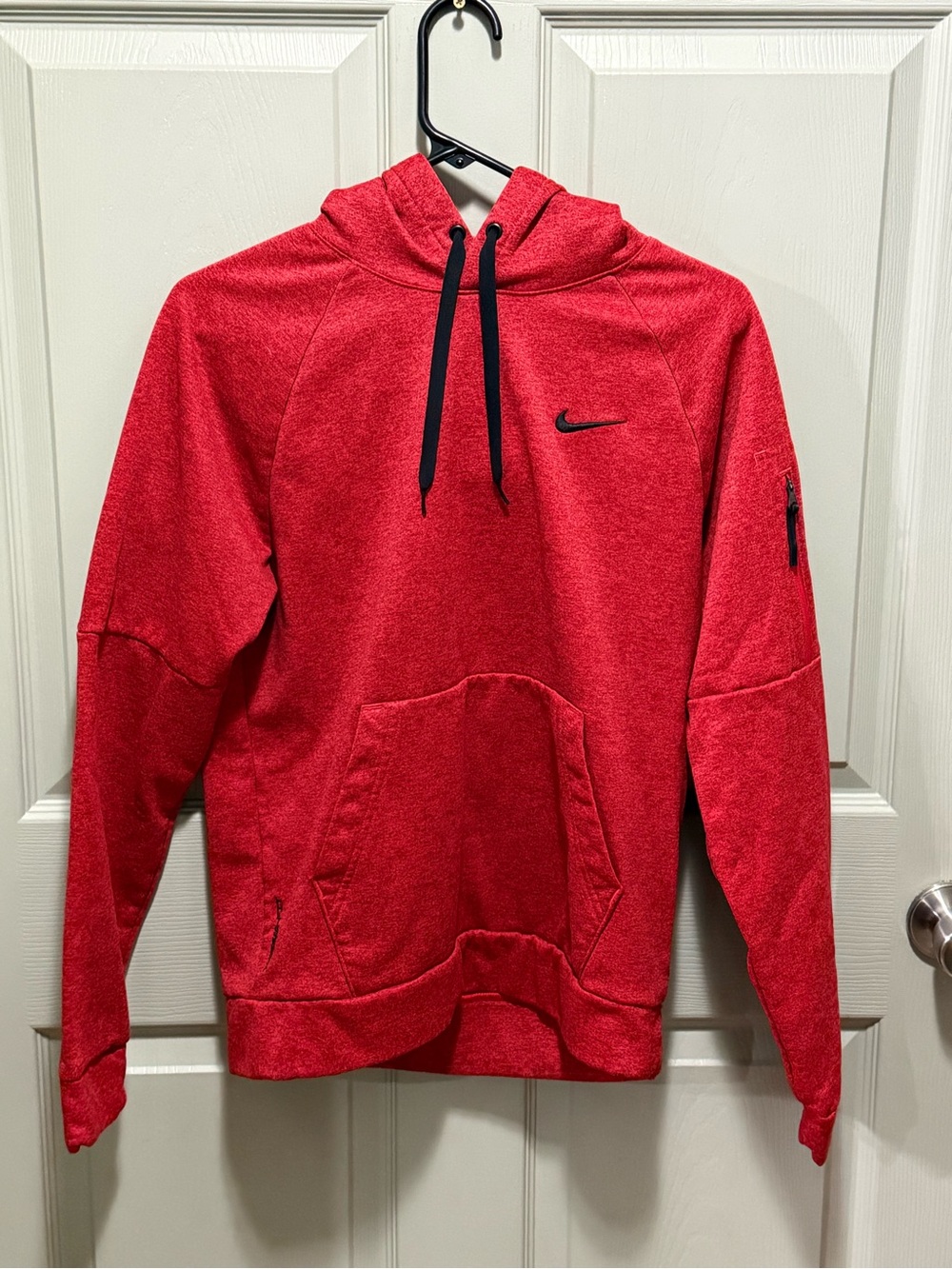 Women’s Nike Red Fleece Therma-Fit Hoodie with Black Swoosh